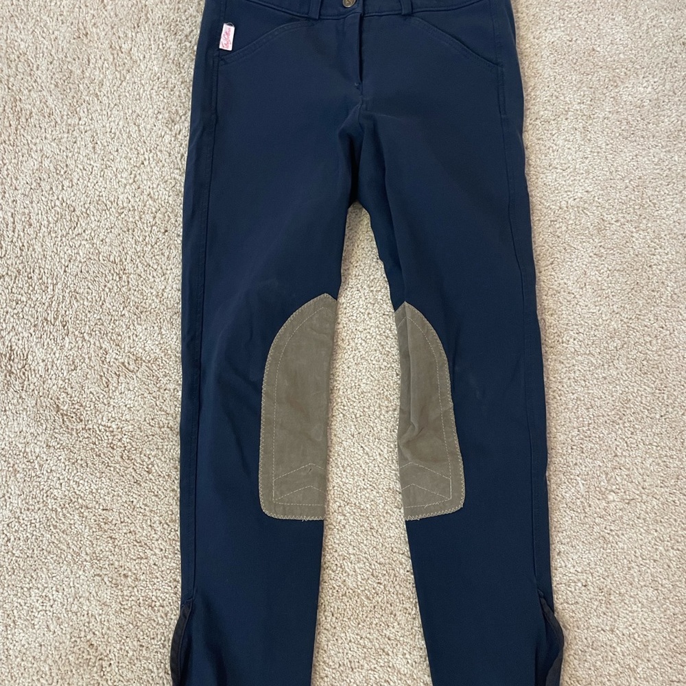 12R (22R Equivalent) Tailored Sportsman Breeches in “Black & Blue/Tan”